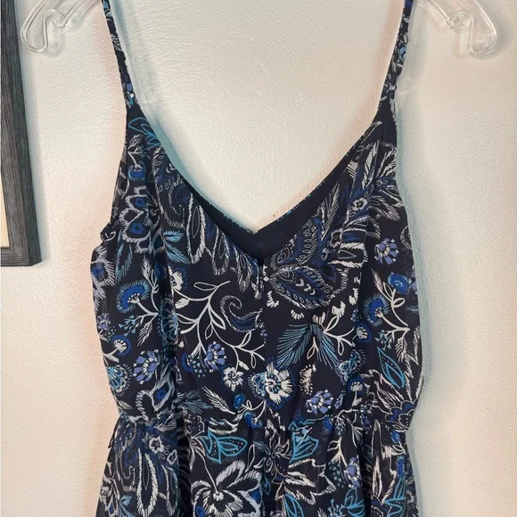 Eliza J Blue Floral Tiered Ruffle  Maxi Dress - Picture 6 of 8